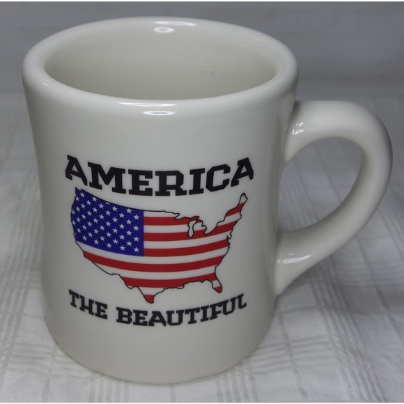 Waffle House 2012 Patriotic Coffee Mug Cup America The Beautiful Red White Blue - Picture 2 of 11